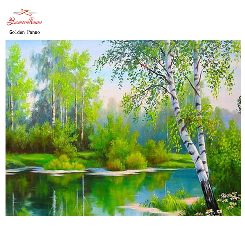DIY 5D Diamond Painting Tree Needlework Craft Gift Full Square Mosaic Embroidery Scenery Home Decoration | Дом и сад