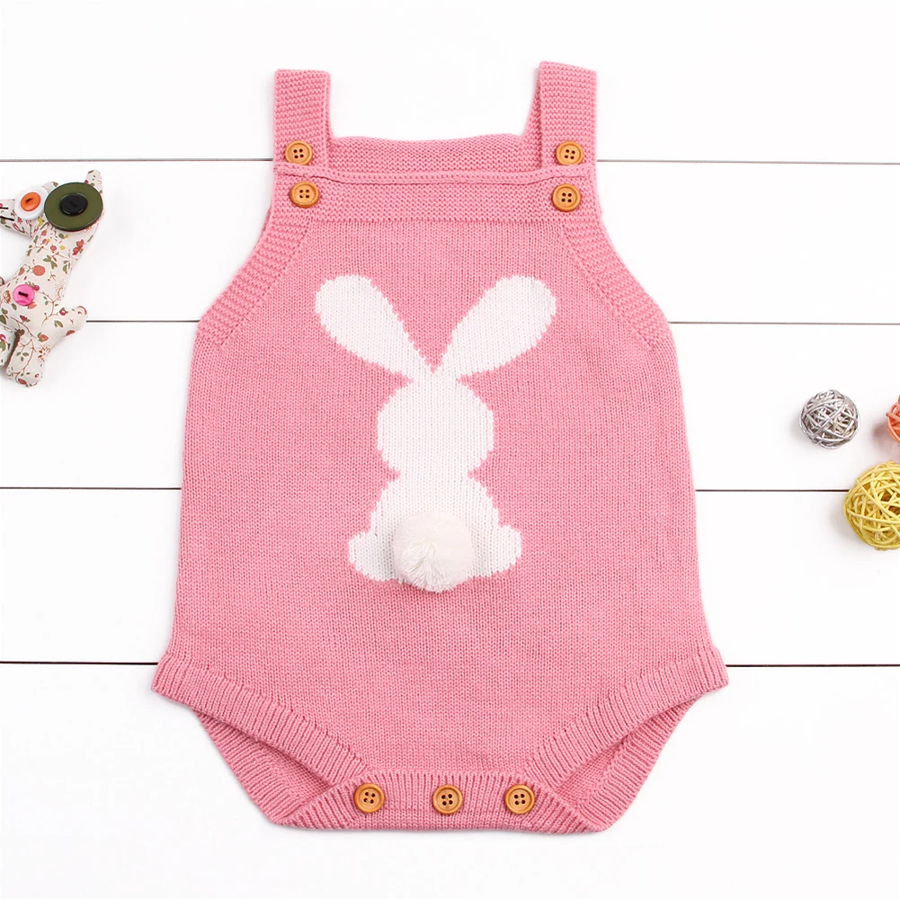 Boys Girls Bunny Knitting Wool Romper Jumpsuit Knit Outfits Clothes | Детская одежда и обувь