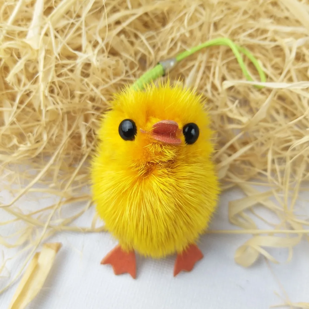Миниатюрная цепочка для ключей Chick кольцо из натурального меха Модный милый