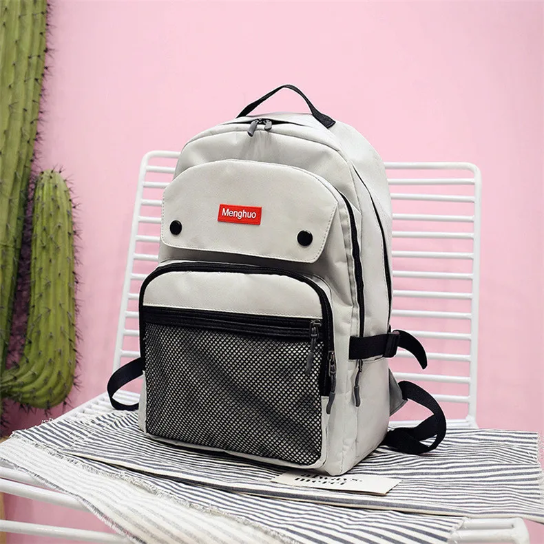 light gray Рюкзак для женщин Простой Модный молодежный рюкзак для путешествий школьная сумка для досуга для девочки-подростка сумка на плечо женская сумка для ноутбука - Цвет: light gray