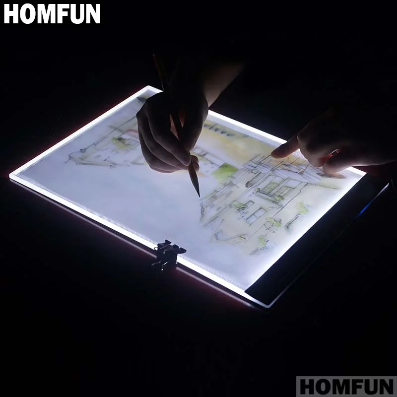 HOMFUN A4 светодиодный ist тонкий арт трафарет доска для рисования светильник