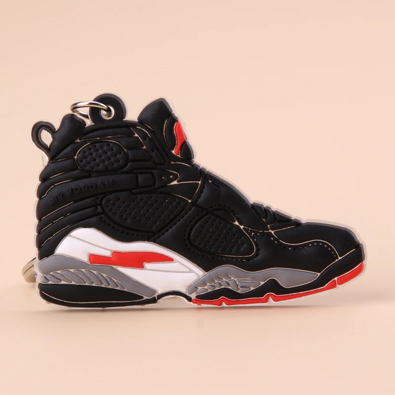 Брелок Новые экзотические мини Jordan 8 ретро обуви ключевая цепь Для мужчин и Для женщин детские подарочные брелки на баскетбольных кроссовок ключ держатель Porte Clef