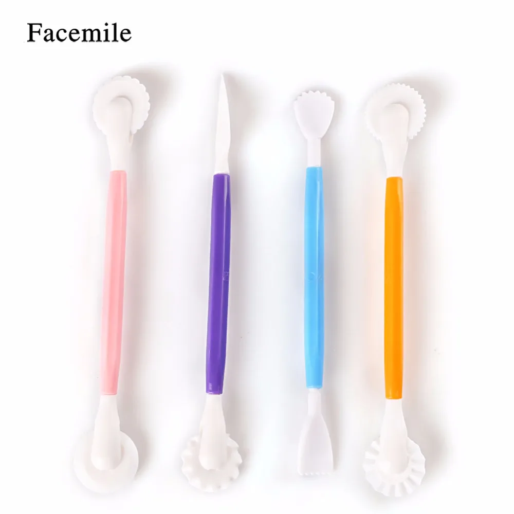 Facemile 4PCS Fondant Cake Pen Decor Set 8 Patterns Flower Sugarcraft Modelling Tool Engraving Cutting Pens | Дом и сад