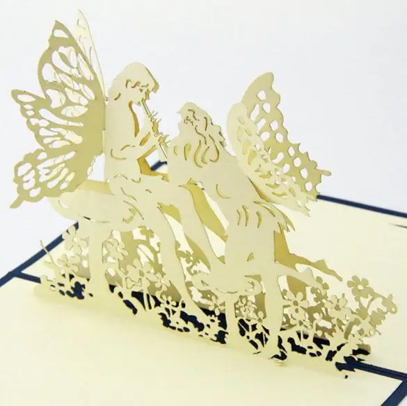 Бабочка ангел Открытка 3d стереоскопический Корея творческий diy ручной резьбой