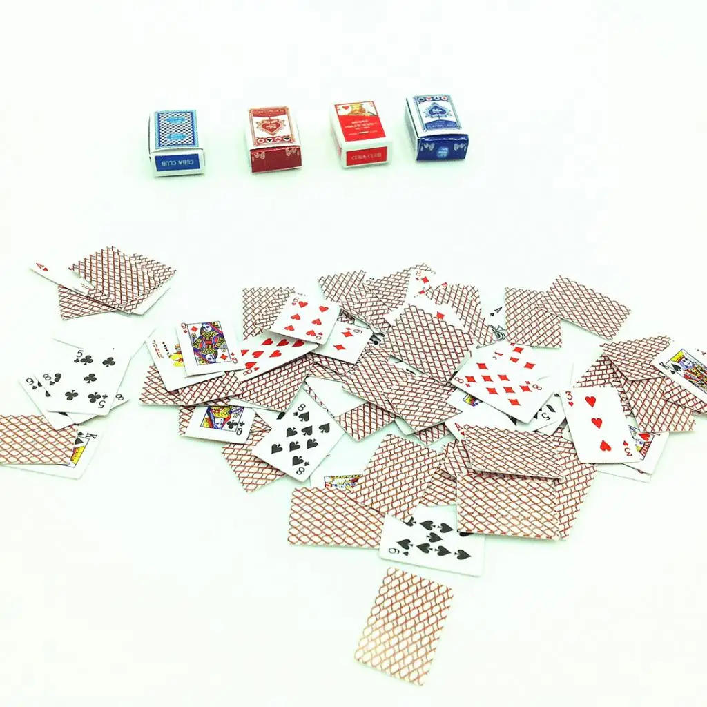 Новые 4Sets1:12 весы кукольный домик миниатюрные игры бумага для покера игральные