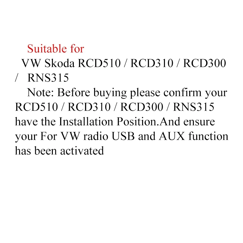 SITAILE RCD510 + 310 300 RNS315 AUX переключатель USB штекер кабеля подходит для VW MK6 Golf Jetta CC