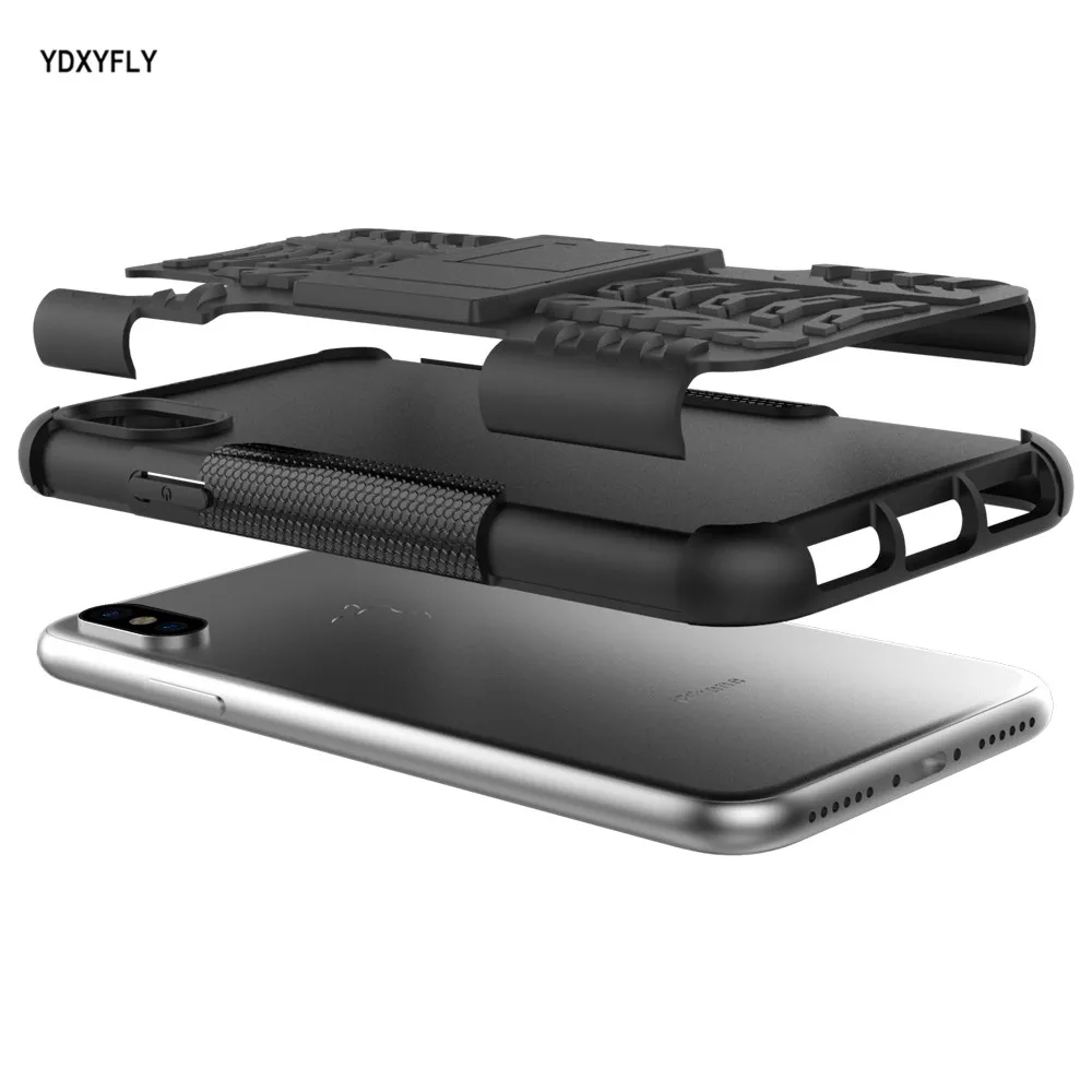 Сверхпрочный прочный защитный чехол из ТПУ + ПК для iPhone 6 7 8 Plus противоскользящий
