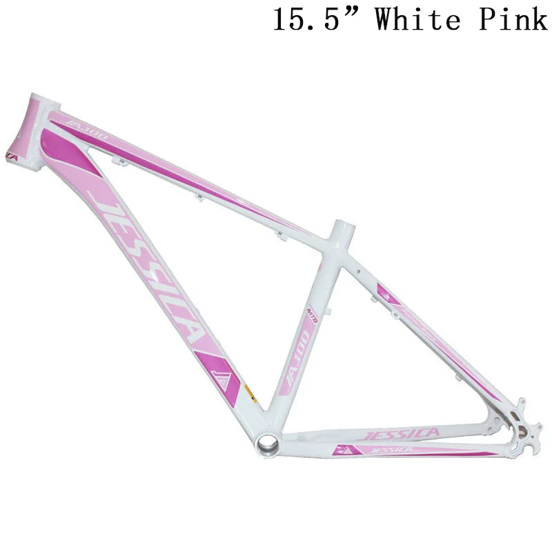White Pink-15.5in Джессика 26er 15,5/17/18 дюймов MTB рама горный велосипед рамы велосипеда Алюминий сплав Superlight Straiht трубки комплект BSA 68 мм - Цвет: White Pink-15.5in
