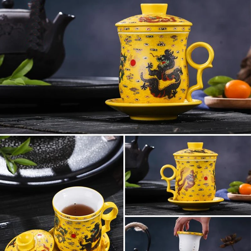 Керамика Чай ware с заварки и крышкой портативный путешествия кружка фильтром