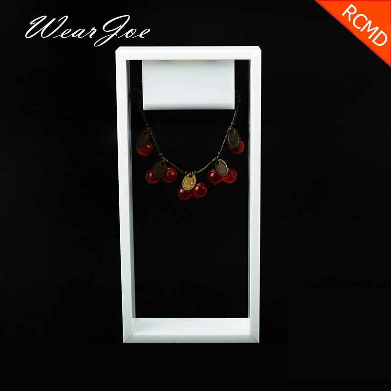 

Exquisite White Acrylic Jewelry Pendant Necklace Bracelet Chain Display Show Holder Rack Stand Organizer Magnet Hanger Showcase
