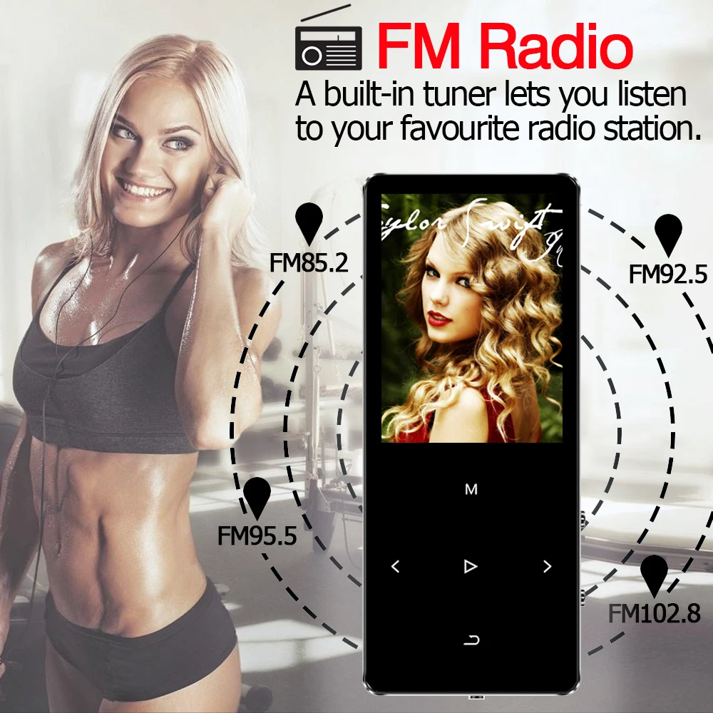 Музыкальный MP3 плеер Bluetooth 4 2 портативный цифровой аудиоплеер без потерь с FM радио