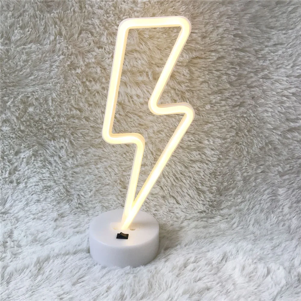 Цвет: желтый Светодиодный фонарь с рисунком молнии, креативный белый пластиковый аккумулятор Love USB, модели двойного назначения, теплые белые светодиоды@ 25 - Испускаемый цвет: Цвет: желтый