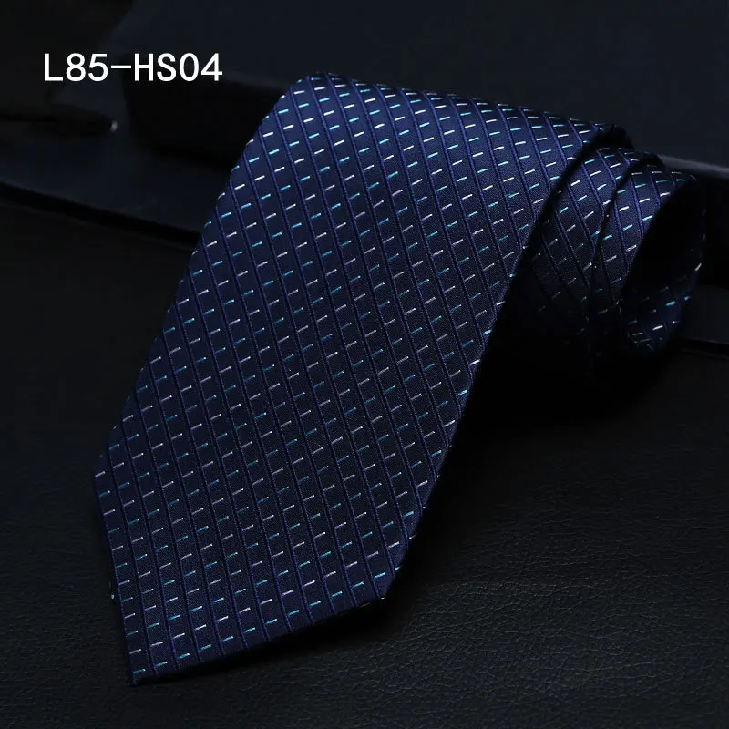 L85-HS-4 8 см роскошный натуральный шелковый галстук для шеи мужская деловая рубашка геометрический узор в полоску и горох Галстуки свадебные подарки для мужчин подарок - Цвет: L85-HS-4