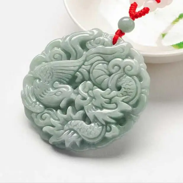 Burma jade Высокое качество 18k нефритовый модный рыбы ожерелье-подвеска животное кулон нефрита, выгравированный Цепочки и ожерелья Для мужчин удачи гарнитур ювелирных украшений из природного - Цвет камня: Burma jade