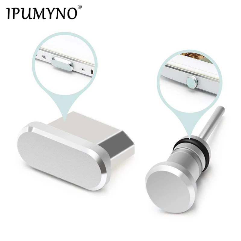 IPUMYNO металлический порт зарядки Micro USB+ порт наушников Пылезащитная заглушка для телефона Android 3,5 мм разъем, гарнитура фиксатор извлечения карты Pin