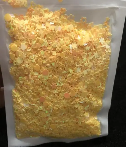 20 г Микс стиль звезда сердце Снежинка Лазерная блестка DIY каваи смолы вещи ювелирные изделия материал дизайн ногтей Декор блестки хлопья - Цвет: 17yellow