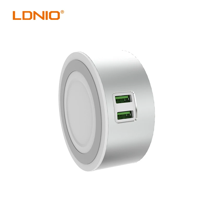 LDNIO A2208 двойной USB порт настольное домашнее зарядное устройство с кнопкой