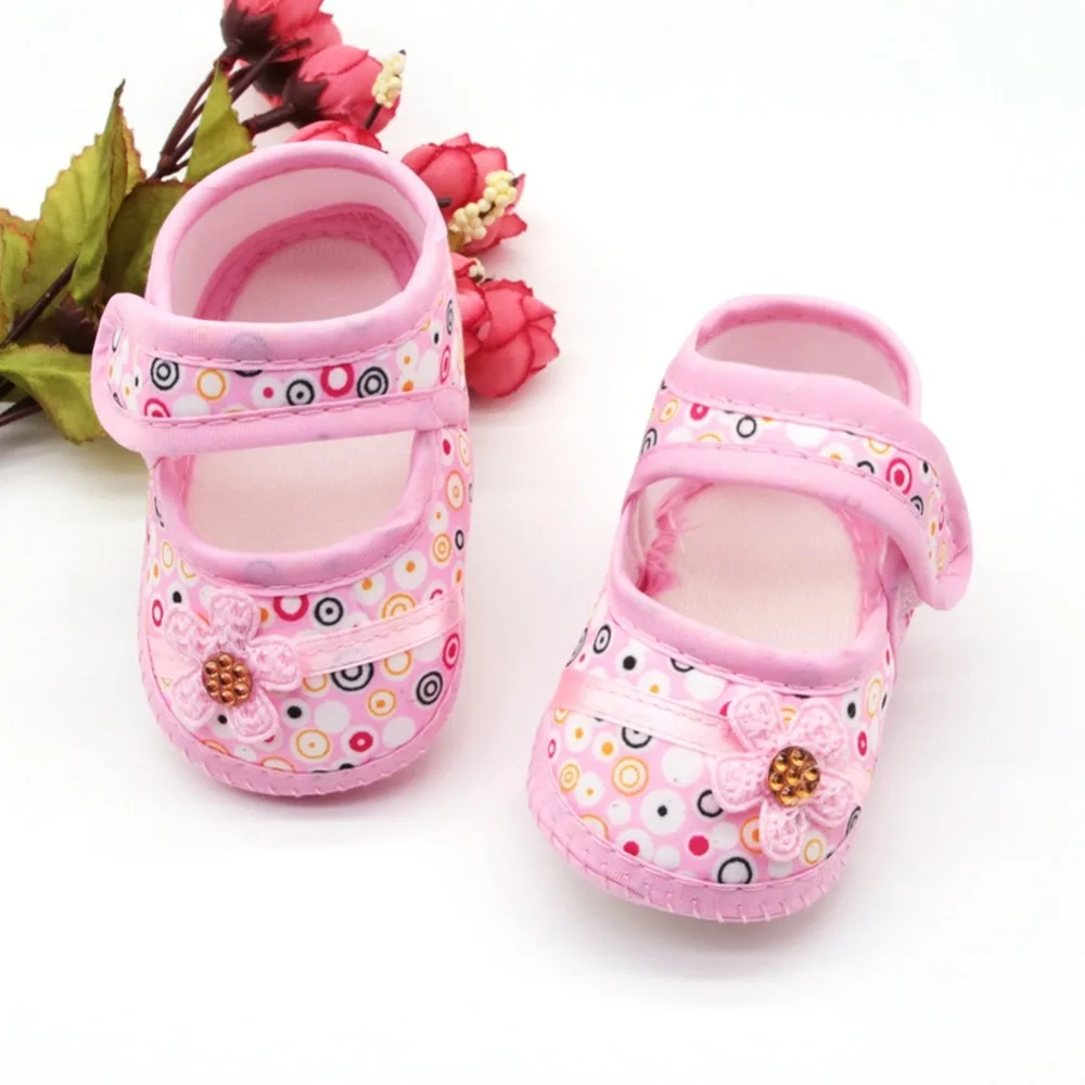 

0-18M Baby Girl Breathable Anti-Slip Flower Shoes Casual Sneakers Toddler Soft Soled First Walkers