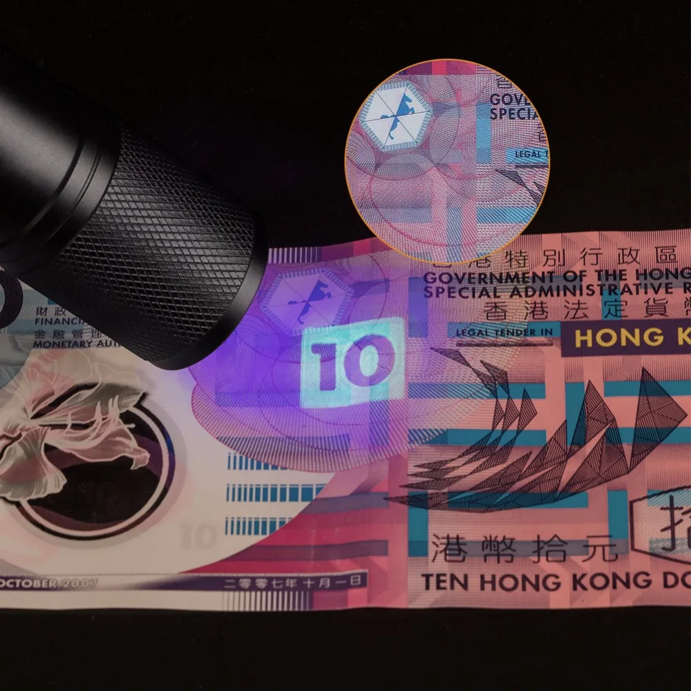 Портативная Алюминиевая мини УФ вспышка фиолетовая лампа 9 светодиодов фонарик 1