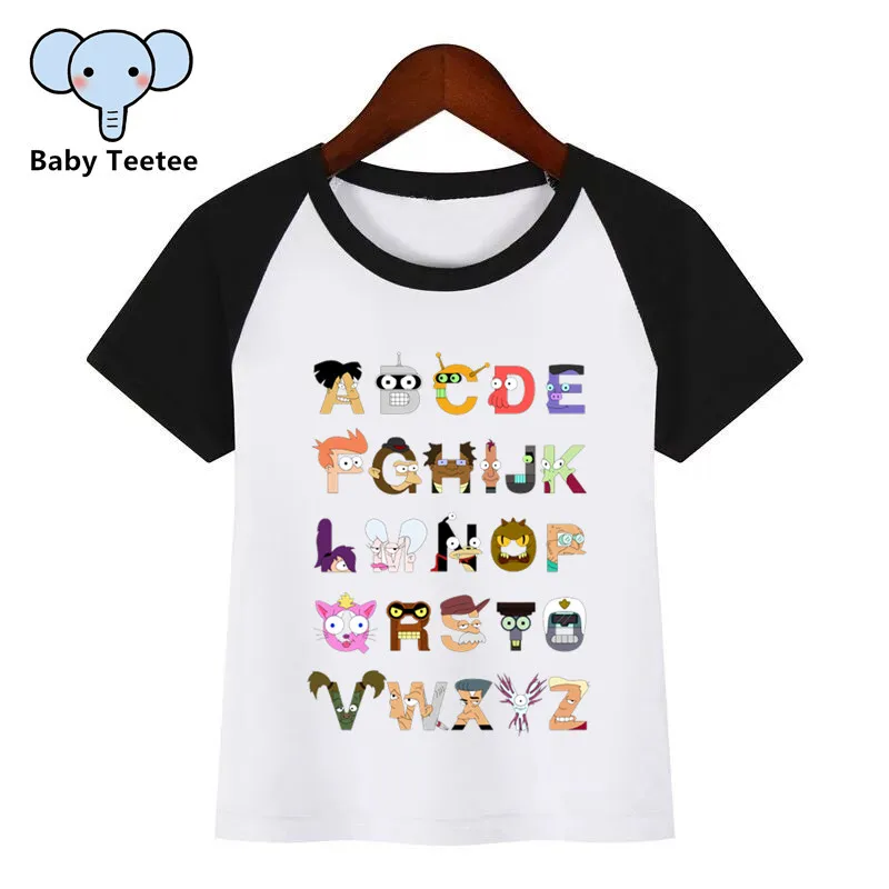 Boys Girls Sesame Street/Mario/Pokemon/Star Wars Alphabet Cartoon T-shirt Children Funny Tshirt Kids Summer Tops Baby Clothes - Цвет: a190F