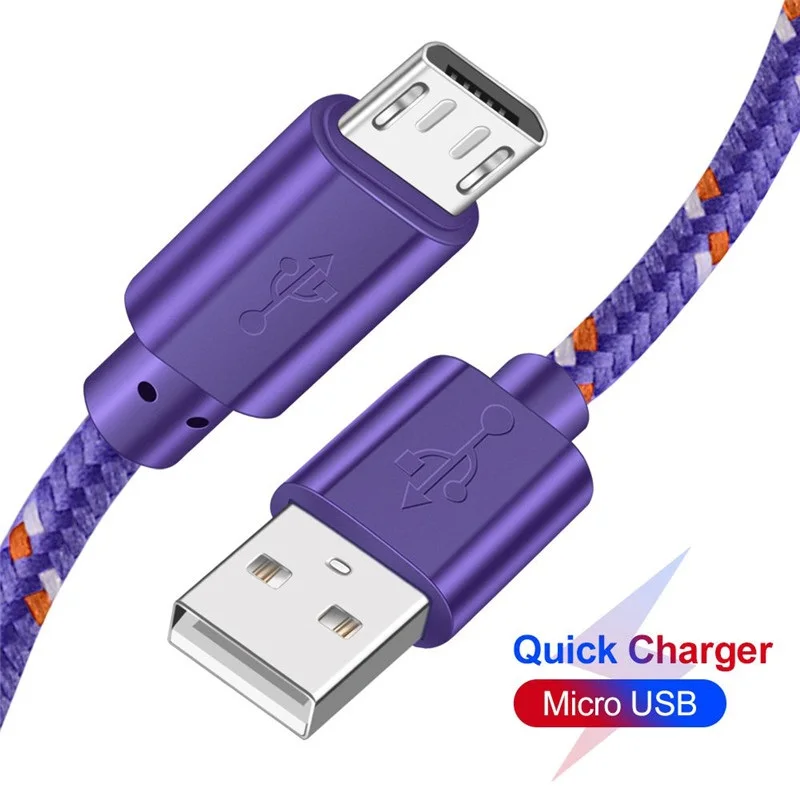 Нейлоновый Плетеный Micro USB кабель 1 м/2 м/3 м Синхронизация данных зарядное