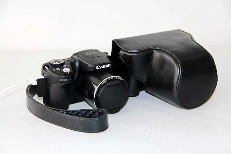 Black Новинка из искусственной кожи Камера сумка чехол для Canon SX50HS SX50 SX40HS SX40 Камера чехол с ремешком - Цвет: Black