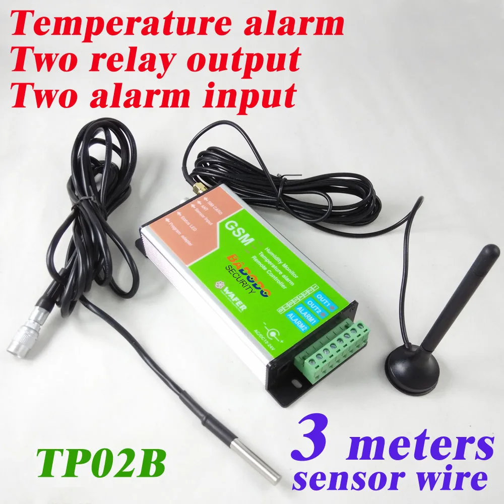 Badodo GSM SMS Temperature Data Logger Alarm Controller Temp Recorder with Email Log Report Alarm with 1pcs DS18B20 Sensor