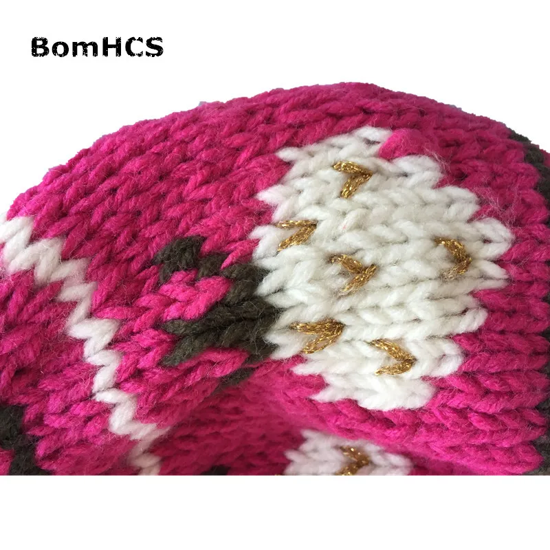 BomHCS 100% ручная работа милая Клубника жаккардовая плетеная женская шляпа|knitted woman