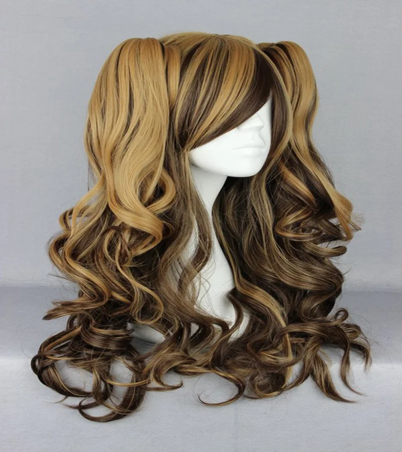 HAIRJOY женские 70 см длинные синие Смешанные розовые волнистые плетеные 2 хвостика Синтетические партии косплей парик 15 видов цветов доступны