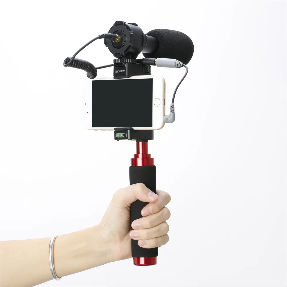 Saramonic Mouriv PV-1 Smartphone Video Kit with Grip Rig Pro Stereo Microphone LED Light &amp Wireless Remote - for iPhone |