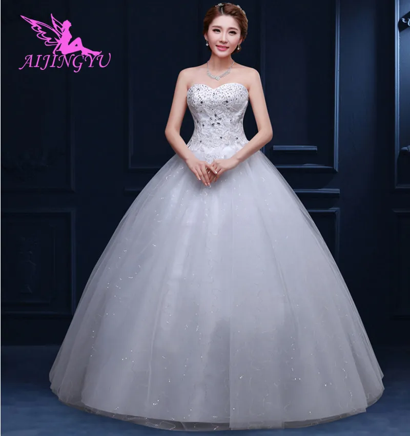 

AIJINGYU 2021 2020 sweet Customized new hot selling cheap ball gown lace up back formal bride dresses wedding dress FU139