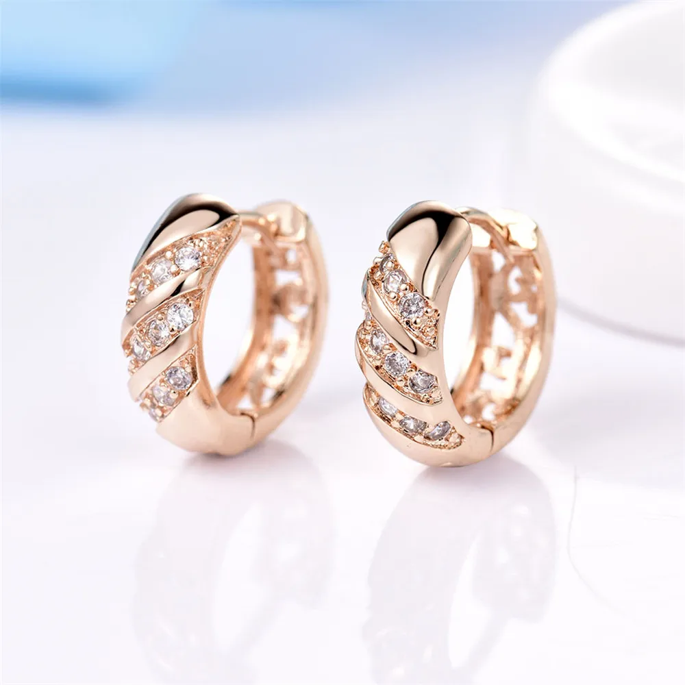 Женские серьги MOLIAM кольца с цирконом три ряда MLE161|huggies earrings for women|zircon hoop earringshuggie |