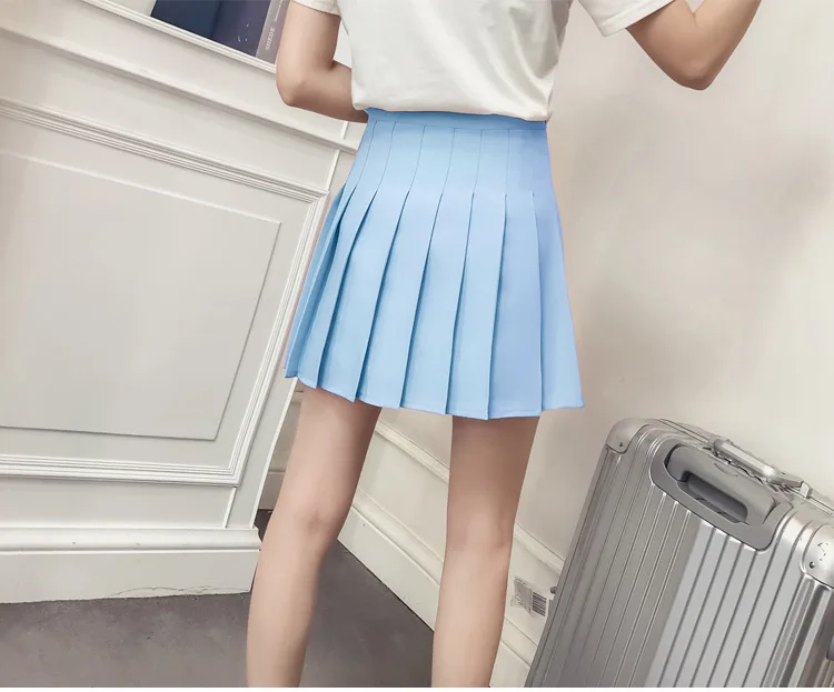 Плотная плиссированная юбка для женщин Элегантный Дизайн Kawaii юбки для дам Высокая талия Jupe Лолита Мини Милая школьная форма Saia Faldas