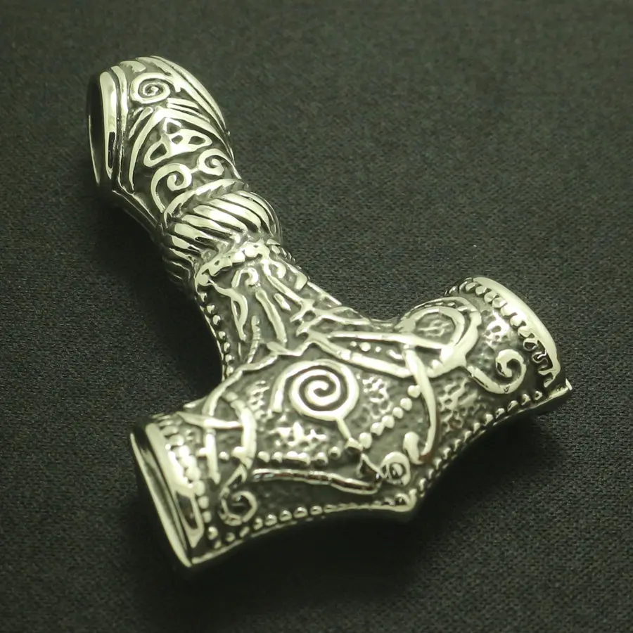 Мужской мальчик 316L из нержавеющей стали Cool Viking Thor's подвеска с молотком