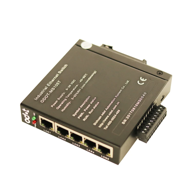 Промышленный Коммутатор 5 Ethernet 100 триллиона установка направляющей сетки|Крышки