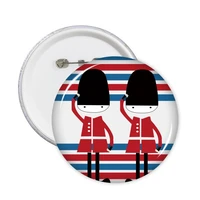 5pcs colorful soldier uk england landmark flag mark illustration pattern round pin badge button