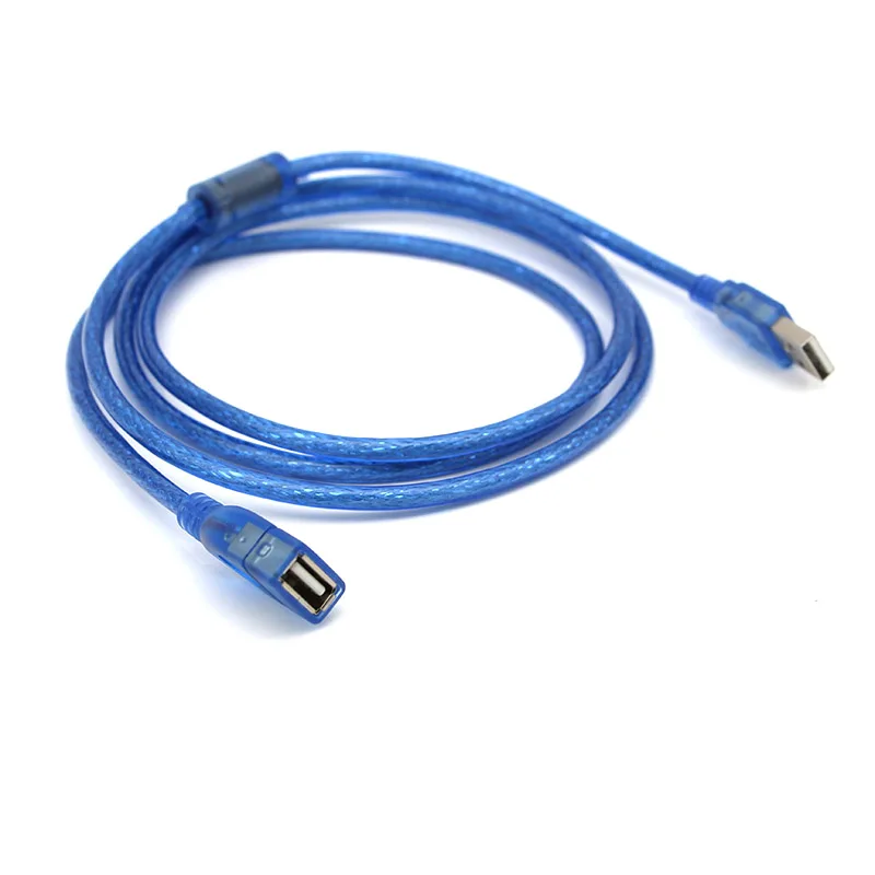 Blue USB кабель для передачи данных для ПК, клавиатура, принтер, камера, планшет, мобильный телефон, мышь, игровой контроллер, USB 2,0, удлинитель для мужчин и женщин - Цвет: Blue