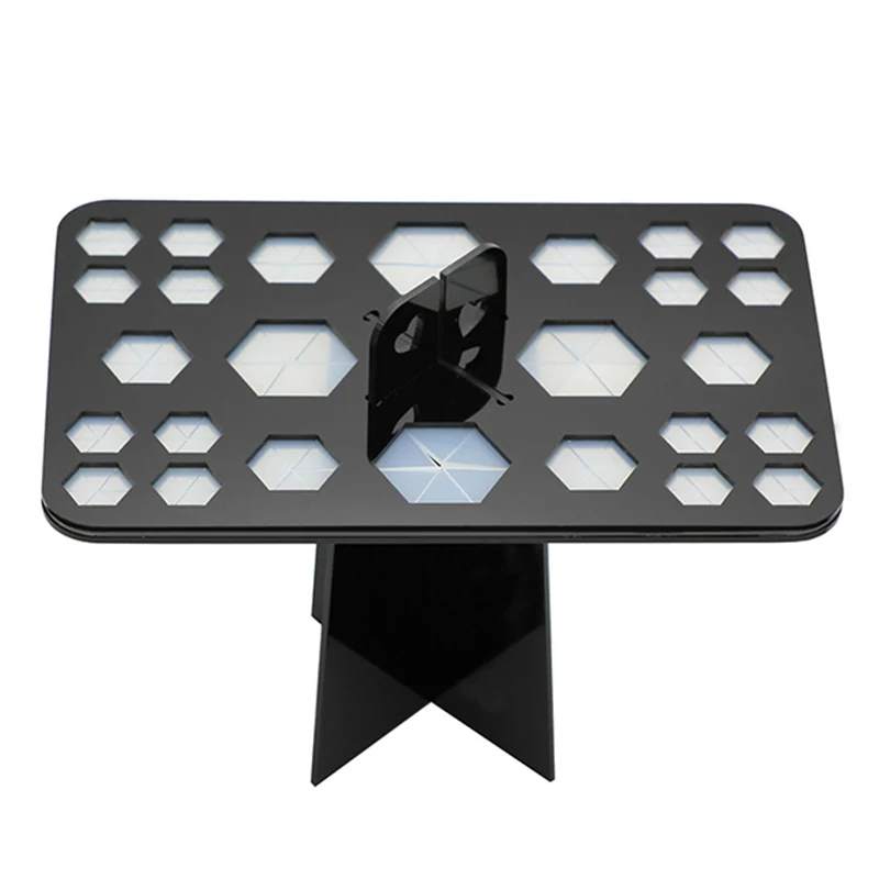 Square hole black 26 отверстий, многофункциональная Кисть для макияжа, держатель для бровей, теней, штамп, косметическая кисть для пудры, сушильная полка, подставка, дисплей - Handle Color: Square hole black
