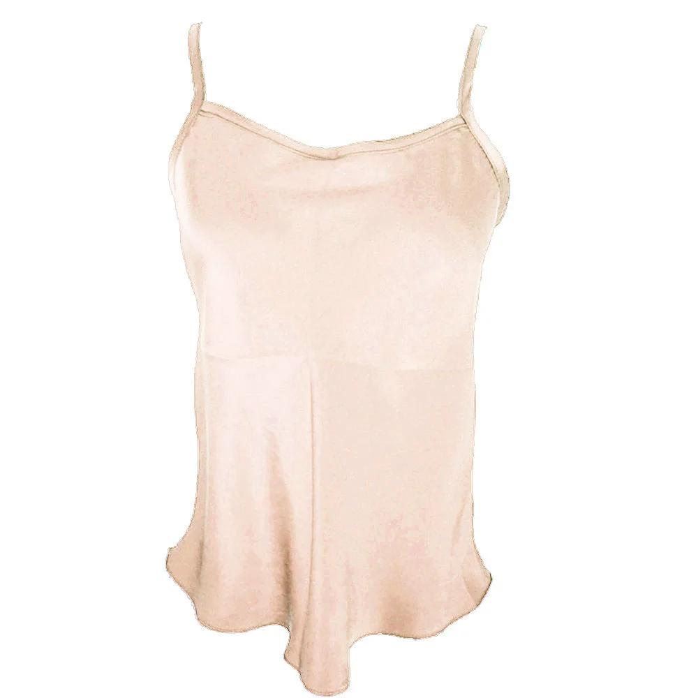 81 Pale Pink CISULI Женская шелковая майка, топы, натуральный шелк, атлас, с регулируемым ремешком, летний топ для девочек, большие размеры XL/2XL/3XL/4XL/5XL - Цвет: 81 Pale Pink