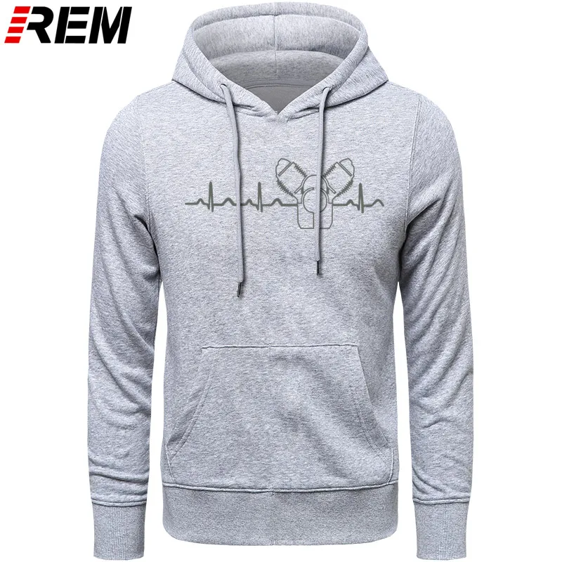 GRAY GRAY REM хлопок o-образным вырезом пользовательские печатные мужские Moto Guzzi Heartbeat зеленые мужские Толстовки, Толстовки - Цвет: GRAY GRAY