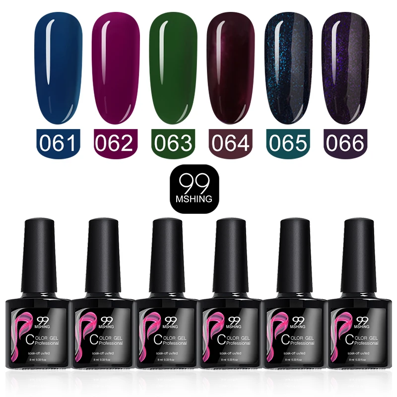 MSHING99 Nail art Маникюр УФ светодио дный ногтей гель для Color61 66 6 шт./лот первоклассника