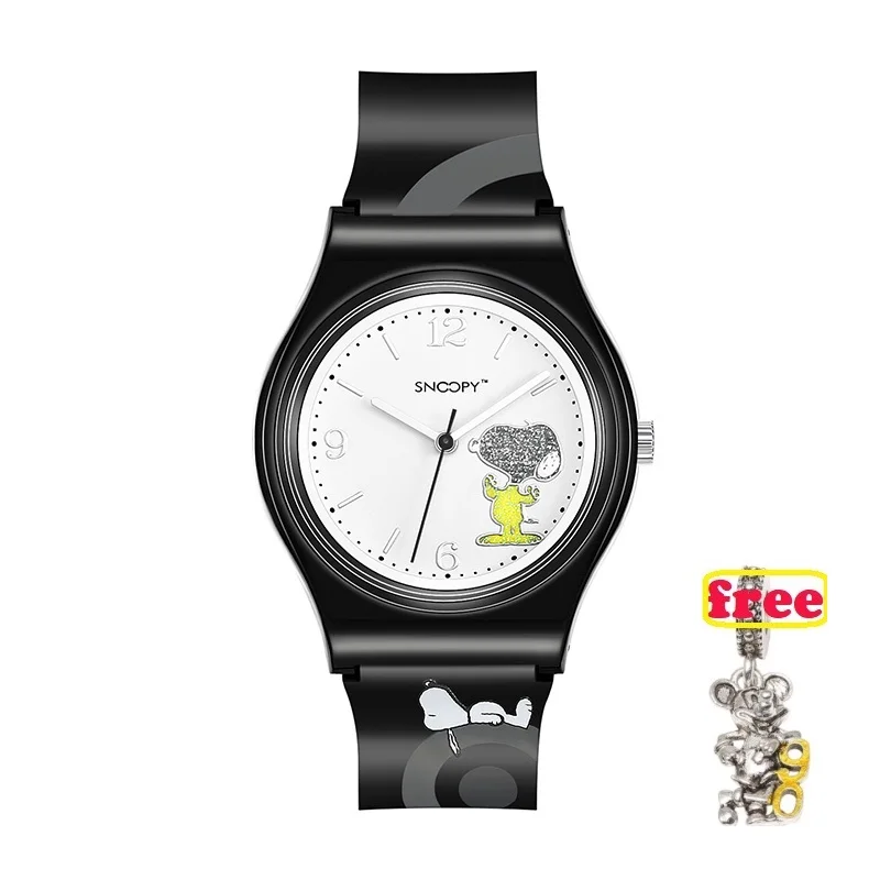 Snoopy милые детские часы, модные часы для мальчиков и девочек, повседневные кварцевые наручные часы, розовые японские часы с механизмом pu, подарок snw823