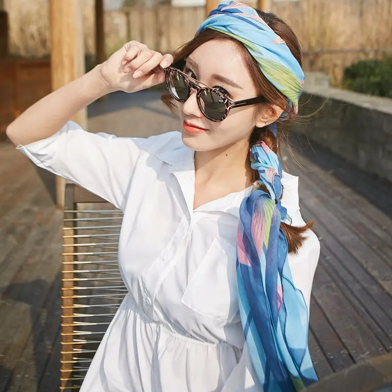 Thin Chiffon Silk Scarf Fashion Scarves Spring And Autumn Bandana Accessories Women's Summer Scarfs Luxury Brand | Аксессуары для