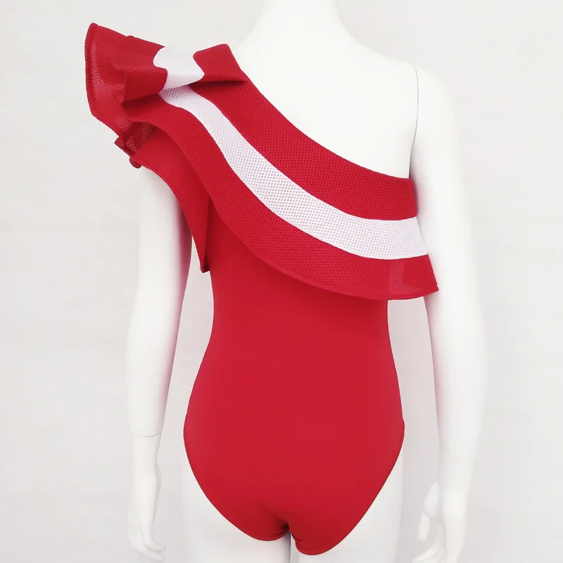 

Summer women's new shoulder flying sleeves splicing sexy piecemeal clothing