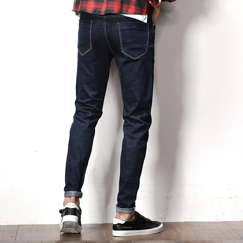 Бренд Бесплатная доставка 2018 Новый Для мужчин модные джинсы Повседневное стрейч