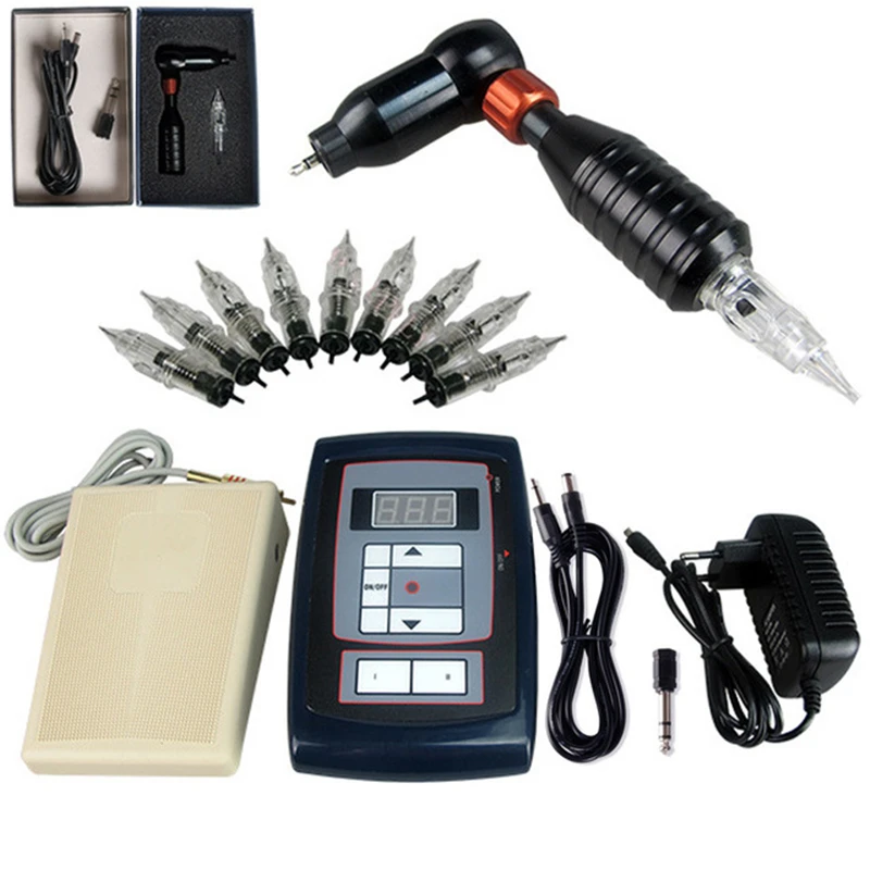 

Complete Professional Tattoo Machine Kit Sets rotary tattoo machine kits Power Supply Needles Grip Tip Set