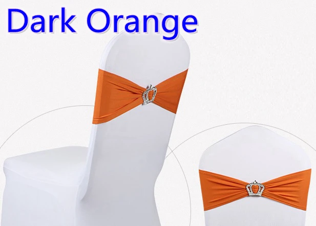 Темно оранжевый цвет Корона пряжка лента из лайкры для украшения свадебных