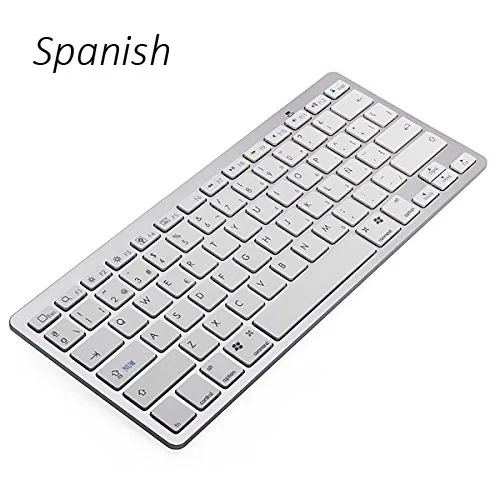 

Ультратонкая беспроводная клавиатура с испанской раскладкой, Bluetooth 3,0 для iPad/Iphone/Macbook/ПК, планшета Android, бесплатная доставка