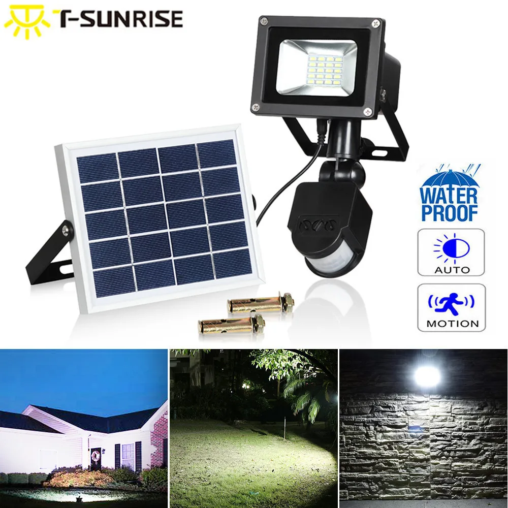 

T-SUNRISE Solar Flood Light 20 LED Outdoor Lighting Garden Security Light Waterproof IP65 PIR Motion Sensor Wall Lamp