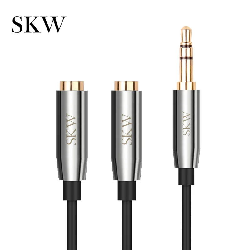 SKW наушники разветвитель для аудиокабеля 3 5 мм Jack 1 штекер 2 Женский Для HuaWei iPhone